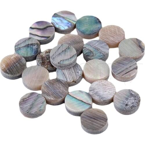 Yibuy 6mm Coloful Abalone Mother of Pearl Shell Fingerboard Dots with Inlay Material For Guitar Pack of 20