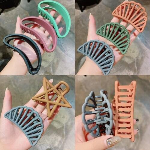New Fashion Simple Geometric Candy Colors Acrylic Hair Clips Hairpins Crab Claws Hair Girls Women for Accessoires Headdress