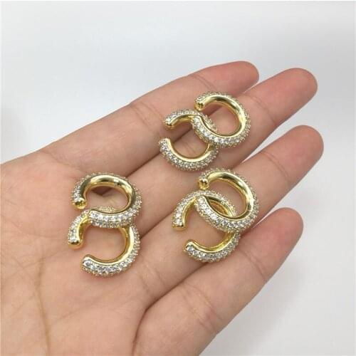 10pairs/lot Micro Pave Cubic Zirconia C Shape Ear Cuff Women Jewelry