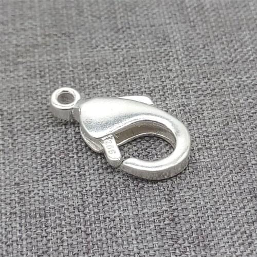 2 Pieces 925 Sterling Silver Oval Trigger Lobster Clasp for Necklace Bracelet