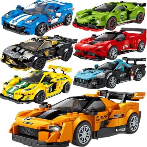 2021 serise Ferrared Mclaren Famous Supercar Speed Champions Race Racing Car Sports Building Blocks Moc Bricks Sets Kit Model