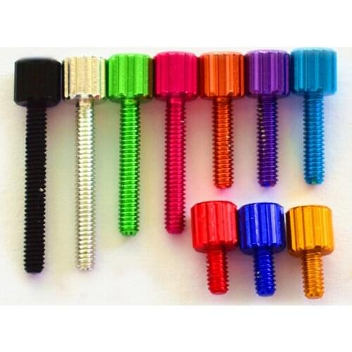 3Pcs M2x4mm M2x8mm Aluminum alloy Multicolor Thumb Screws Knurled Head Hand tighten Aircraft Model Computer Chassis Bolts