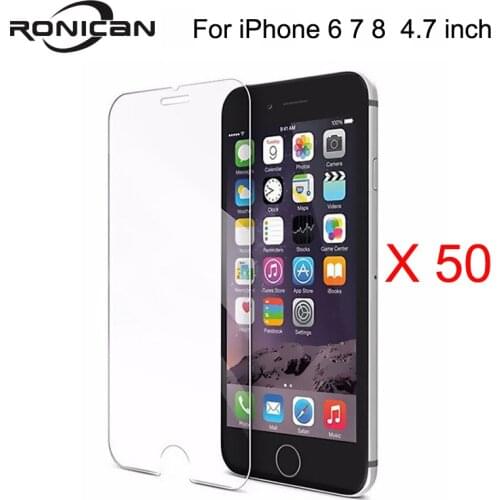 50 Pcs For Alppe iPhone 7 8 6 6s 2.5d 0.26 mm Premium Tempered Glass Screen Protector for iPhone 7 8 Plus protective film