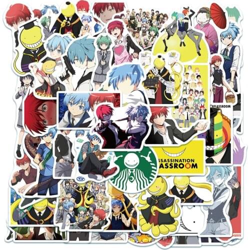 50PCS Japan Anime Stickers Assassination Classroom Cartoon For Luggage Laptop Skateboard Bicycle Decals Graffiti Sticker F3