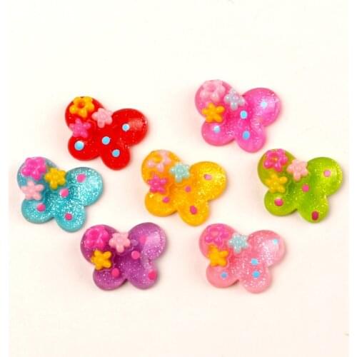 50Pcs Mixed Resin Butterfly Cabochon Flatback Embellishments Decoration Crafts Embellishments For Scrapbooking Diy Accessories