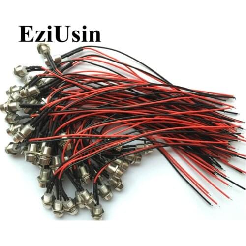 6mm metal shell LED Diode Beads Lights Lamp Bulb 3mm pre wired 3V 5V 6V 12V 24V leds Round Top For DIY Car Boat Toys Parties