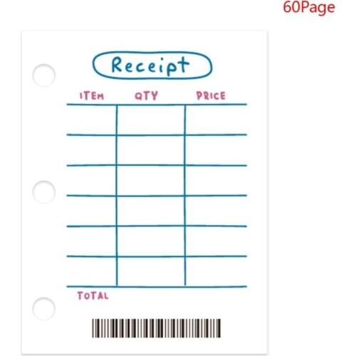 60 Sheets 60x80mm Mini 3 Hole Loose Leaf Binder Notebook Inner Page for Transparent Diary Planner Filler Pages