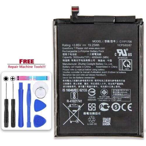 Mobile Phone Battery For Asus Zenfone Max M1 M2 Pro M1/Go 4 4.5 5 TV/C/V ZB602KL X00TDB X00TDE Batery C11P1706 B11P1602 B11P1510