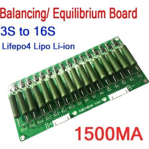 3S - 16S Lithium Battery Balance Equilibrium Board 60V 48V 1500ma balancing Equalizer Lifepo4 Li-ion 4S 7S 8S 10S 12S 13S 14S