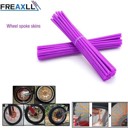 72Pcs Motorcycle Spoke Skins Covers Coats Wheels Trim Cover Pipe Decorative Protective Wraps Kits Fits for SUVs Bicycle