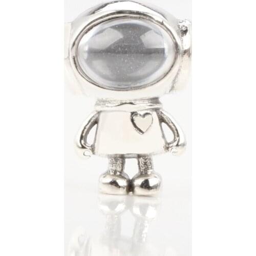 S925 Sterling Silver Astronaut Tommy Astronaut Beads Fit Original Charms Bracelet Necklace DIY Jewelry Making