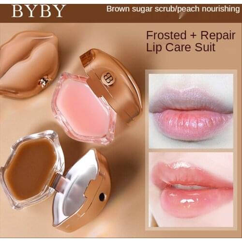 Beauty lip partner lip care set saccharine peaches scrub de moisturizing nourishing lips lipgloss base