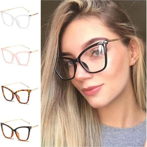 Fashion Women & Men Optical Glasses Cat Eye Adumbral Anti-UV Spectacles Oversize Frame Eyewear