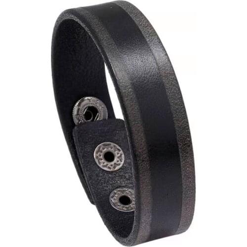 Fashion Color Stitching Leather Bracelet for Men Jewelry Vintage Punk Adjust Rope Wrap Wristband Bangle for Women