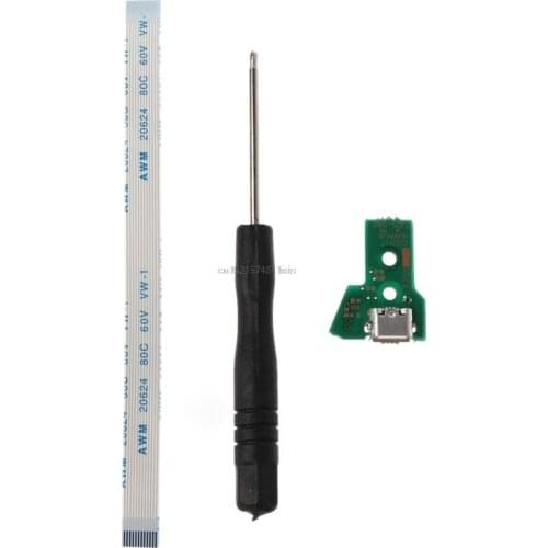 Circuit Board Slim USB Charging Plate Controller Socket Port JDS-040 12 Pin Flexible Power Cable for Sony Playstation 4 PS4