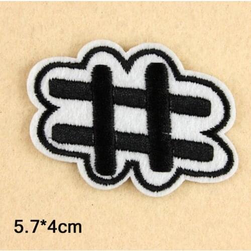 Black White Punk Iron On Patch Clothes Patch For Clothing Boys Embroidered Patch Garment Apparel Accessories
