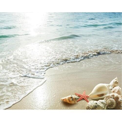 Beach floor murals in wall stickers Beach 3D floor tiles Waterproof floor mural painting PVC waterproof floor