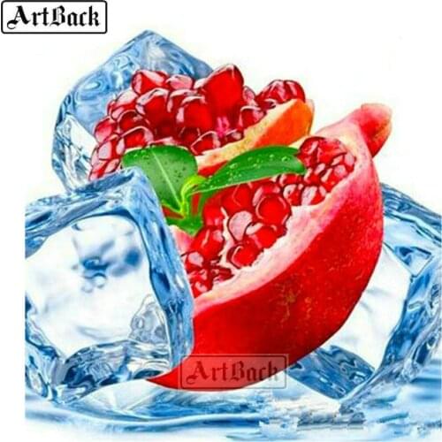 New 5D diamond painting pomegranate ice cubes full square drill rhinestone 3d diamond rhinestone mosaic home decoration fruit