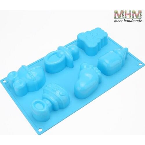 New 3D Silicone Bakeware Silicone Mold For Jelly Pudding Chocolate Molds Cake Decoration Baby Car Foot Bear Bottle Baking Tools