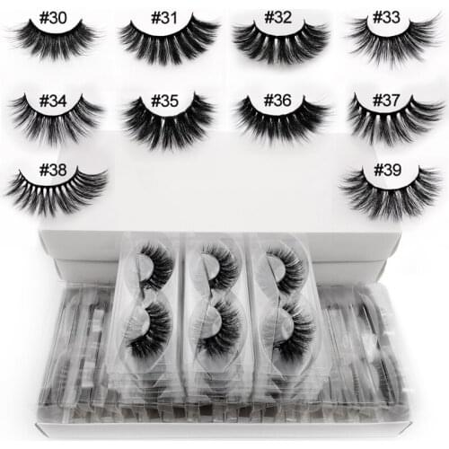 Wholesale 3D lashes 10/30/40/50/100 pairs fluffy wispy fake eyelash extension in bulk make up mink cilios Maquiagem faux cils