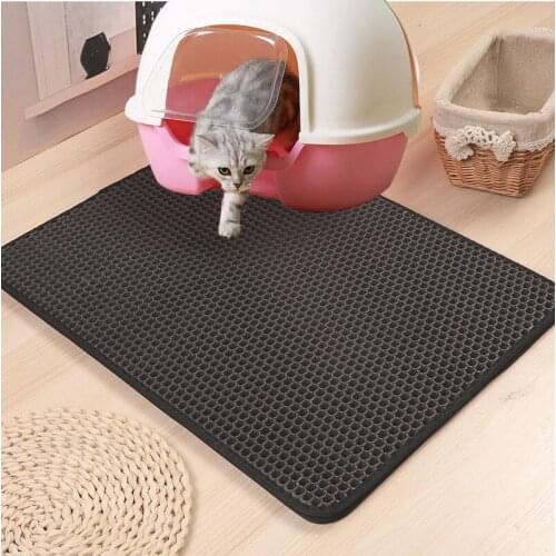 Pet Cat Litter Mat Foldable EVA Double-Layer Waterproof Cats Mat Bottom Non-slip Pet Litter Cat Mat Layer Pet Litter Catcher Mat