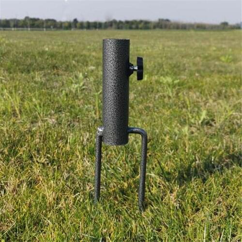 Outdoor Umbrella Stand Rack Iron Adjustable Knob Durable Garden Beach Grassland Ground Umbrella Fishing Rods Metal Base Holder