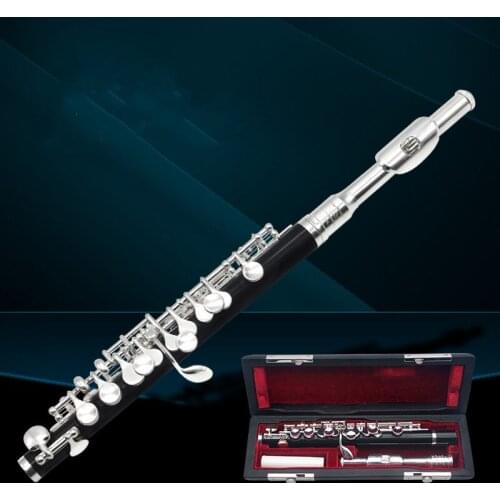 Silver plated C piccolo imitated wood