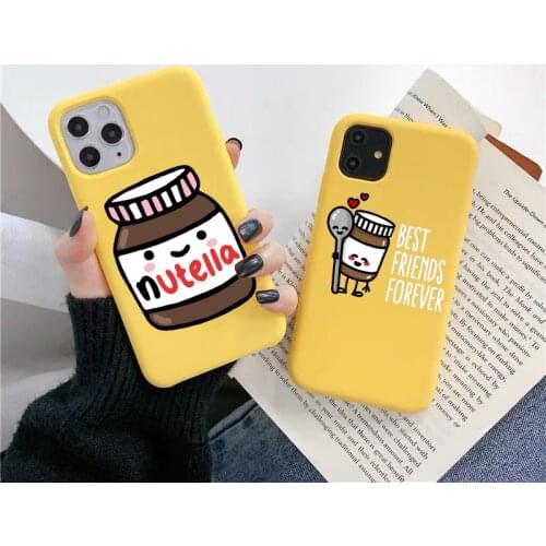 Lovely Food sushi TPU soft silicone phone Case for iPhone 6s 7 8 Plus X XR XS Max 11 Pro Max Kawaii Nutellas yellow back cover