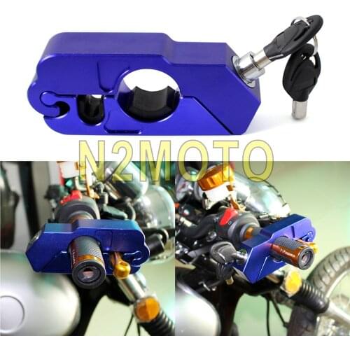 Anti Theft Protection ATV Scooter Motorcycle Brake Clutch Grip Lock Security Lock for Honda Yamaha Suzuki Universal Blue