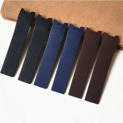 20mm Woman Black Brown Blue Waterproof Silicone Rubber Wrist Watch Band Strap Replacement For Ulysse Nardin Watch Lady