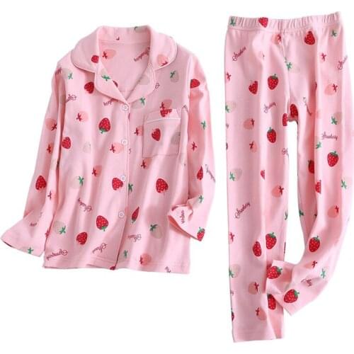 High Quality Spring Girls Teenage Pajamas Family Matching Cotton Pjs Kids Jammies Mother Daughter Sleepwear Pajamas Set