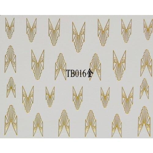 GOLD SILVER SELF ADHESIVE 3D NAIL ART STICKER TATTOO BUTTER FLY FISH FLOWER TB 09-018