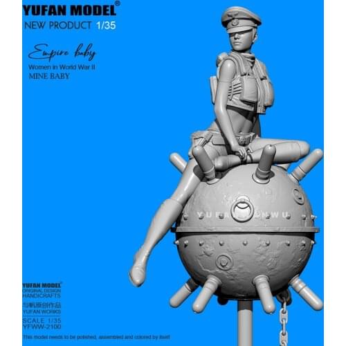 1/35 Imperial Baby Water Mine Female Soldier Resin Soldier YFWW-2100