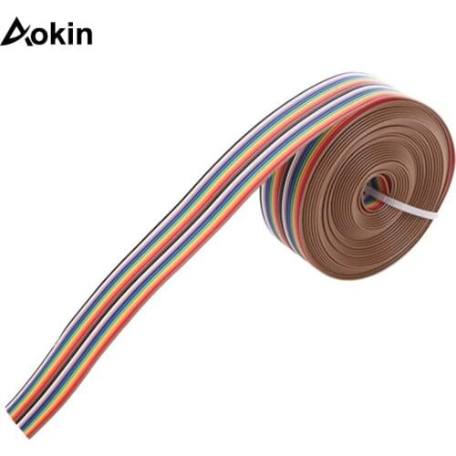 1M 2M 5M 20 Pin 1.27mm Pitch Flat Color Rainbow Ribbon Cable Wire conductor UL2651 AWG28 20 Way For 1.27 mm IDC type Connector