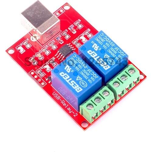 1PCS 5V 2 Channel USB Relay Module Programmable Computer Control For Smart Home DC 5V
