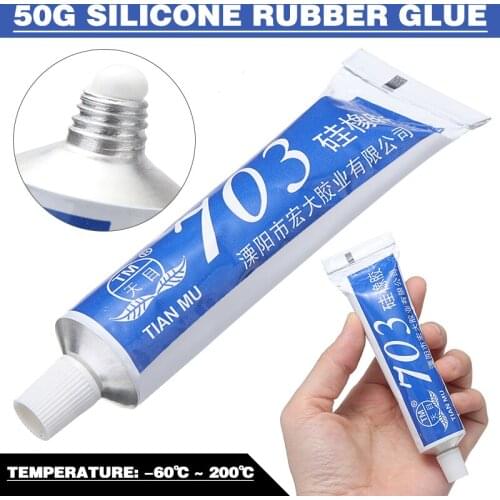 1Pc NEW White Silicone Rubber 703 High Temperature Sealant Metal Glass Adhesive Glue Tire Repair Glue Plastic Wood Rubber