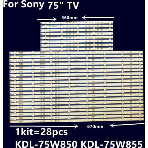 100% New 28pcs/Kit LED strips for SONY 75 TV KDL 75W850 KDL 75W855 KDL-75W850 KDL-75W855