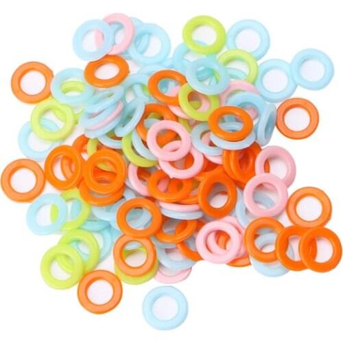 100Pcs DIY Crochet Ring Circle Hook Plastic Craft Tool for Handbag Car Seat