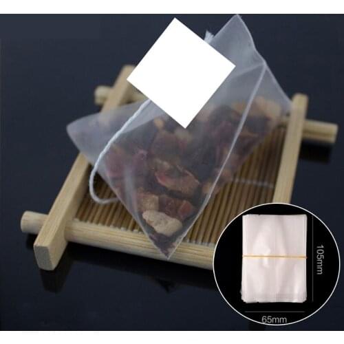 100pcs/lot Corn Fiber Pyramid Tea Bags Sealed Heat Biodegradable Infuser Tea Filter Bag