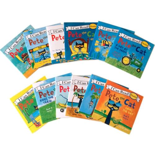 12 Book/Set I Can Read The Pete Cat English Picture Books Story Book Educactional Toys For Children Pocket Reading Book 13x13CM