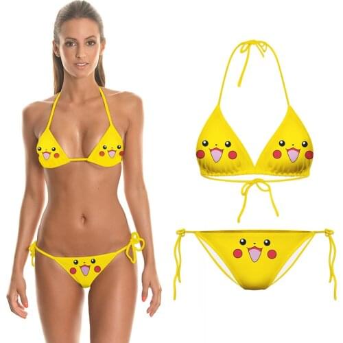 2021 Sexy Cute Bikinis Set 3D Animal Cosplay Bra Straps Low Waist Swimsuit Female Swimwear Women Bikini