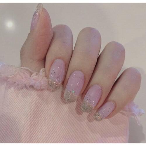 3 sets/pack! Wholesale shining taro purple pure color false nails Bride full nail tips middle-long size fake nails