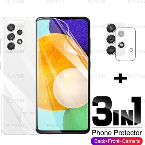 3 in 1 Hydrogel Film For Samsung Galaxy A52 5G HD Full Screen Protector Soft Film for samsung a52 a 52 52a camera lens glass