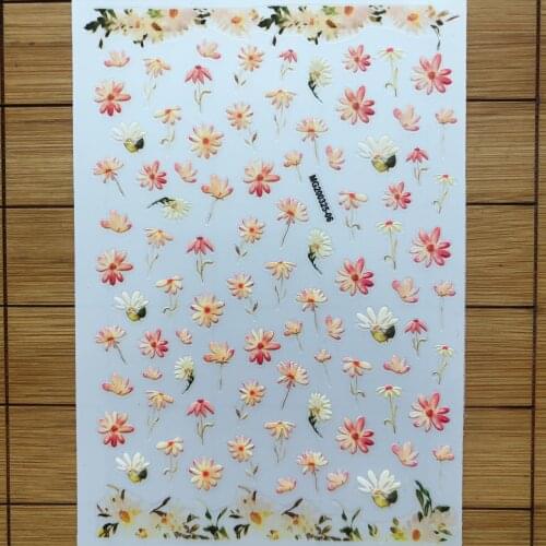 3D Nail Stickers Small Floral Design DIY Tips Nail Art Decoration Packaging Self-transfer Decal Slider