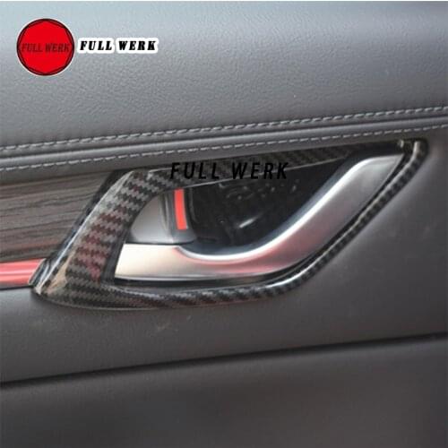 4pcs/set ABS Car Inner Door Handle Bowl Trim Decoration Cover Sticker Frame for Mazda CX-5 CX5 17 18 Interior Mouldings Accessor