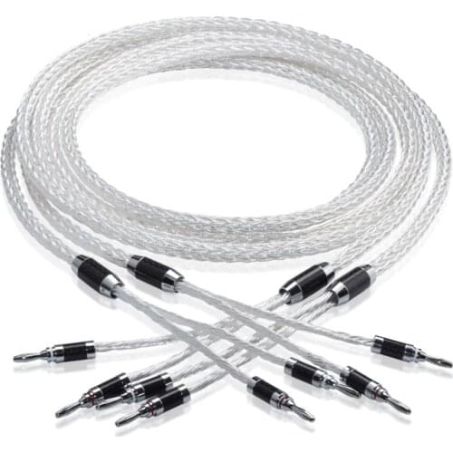8ag sterling silver audiophile speaker cable silver-plated main audio cable HiFi speaker cable speaker cable