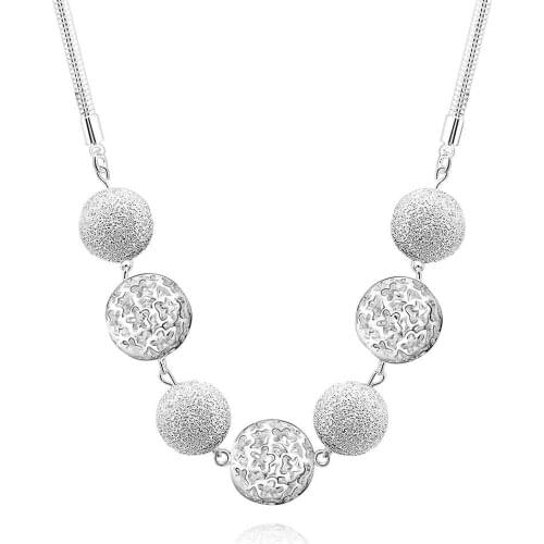 Promotion!hot sell wholesale Silver plated necklace,silver fashion jewelry 7 ball meet Necklace SMTN680