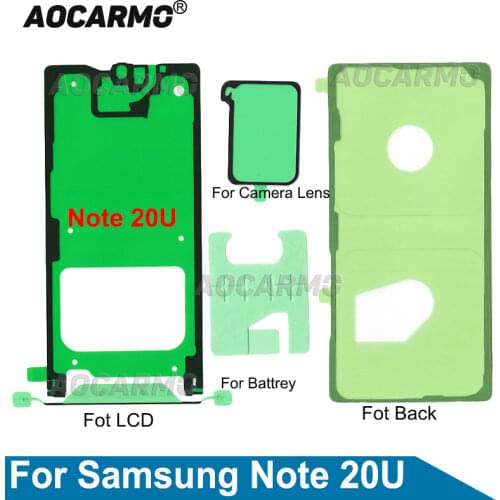 Aocarmo For Samsung Galaxy Note 20 Ultra Full Set Adhesive LCD Screen Tape Back Cover Frame Camera Lens Sticker Glue