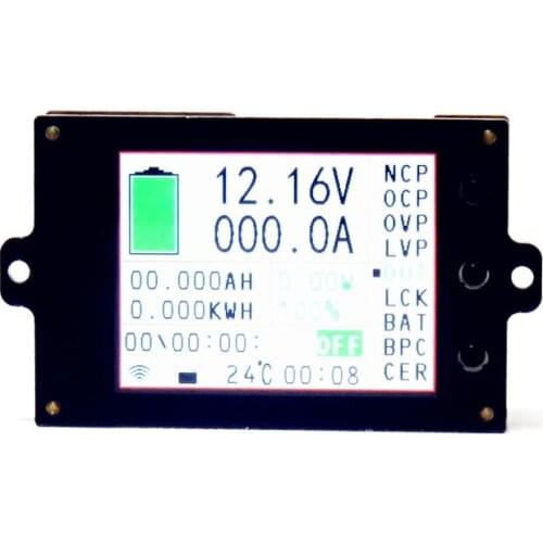 80V/500V 100A/200A/300A/500A 2.4in LCD Display Wireless Voltage Meter Ammeter Battery Coulometer Capacity Power Detector