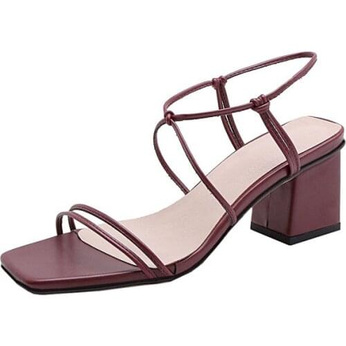 Big Size 11 12 high heels sandals women shoes woman summer ladies Square root strap simple sandals